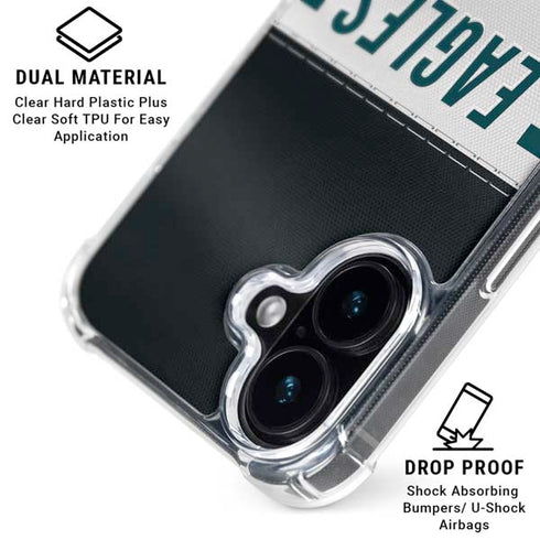 NFL Philadelphia Eagles White Striped iPhone 17 Clear Case