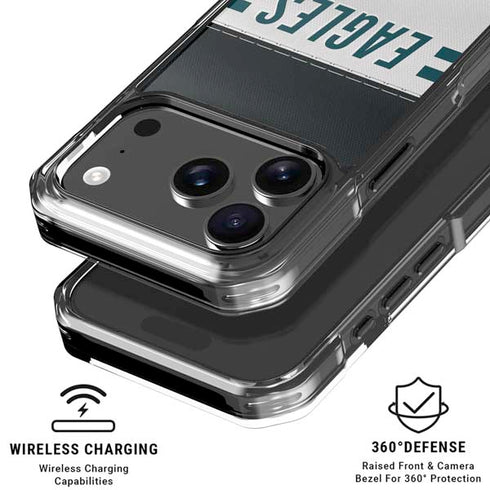 NFL Philadelphia Eagles White Striped iPhone 18 Pro Clear Case