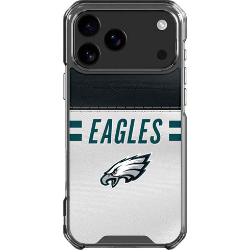 NFL Philadelphia Eagles White Striped iPhone 18 Pro Max Clear Case