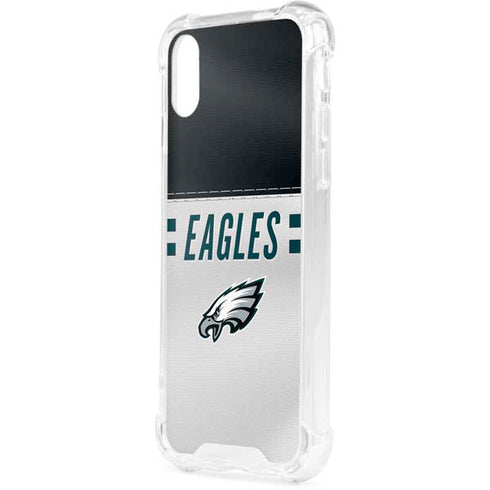 NFL Philadelphia Eagles White Striped iPhone XS Clear Case