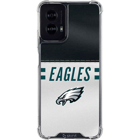 NFL Philadelphia Eagles White Striped Moto G Power 5G (2024) Clear Case