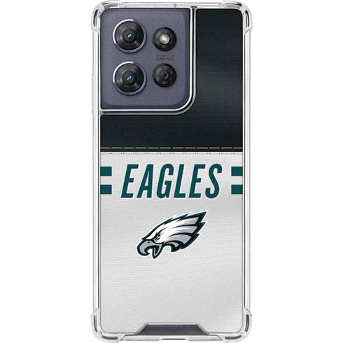 NFL Philadelphia Eagles White Striped Moto G Power 5G (2025) Clear Case