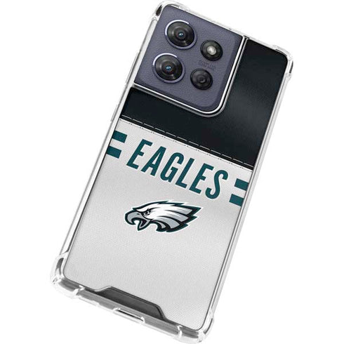 NFL Philadelphia Eagles White Striped Moto G Power 5G (2025) Clear Case