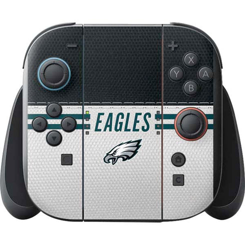 NFL Philadelphia Eagles White Striped Nintendo Switch 2 (2025) with Joy-Con Skin