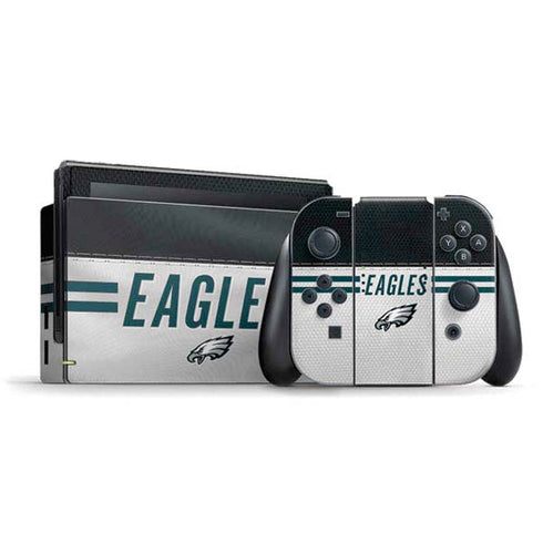 NFL Philadelphia Eagles White Striped Nintendo Skins