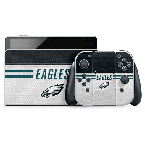 NFL Philadelphia Eagles White Striped Nintendo Skins