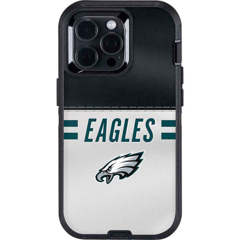NFL Philadelphia Eagles White Striped Otterbox Defender iPhone Skin