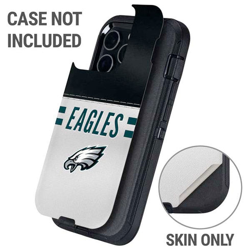 NFL Philadelphia Eagles White Striped Otterbox Defender iPhone Skin