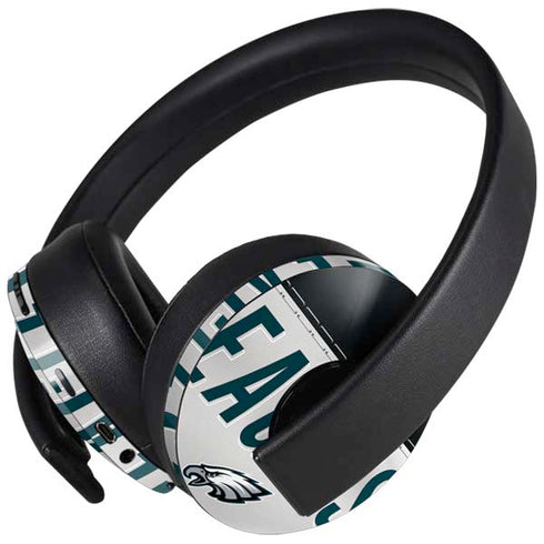 NFL Philadelphia Eagles White Striped PlayStation 4 Gold Wireless Headset Skin