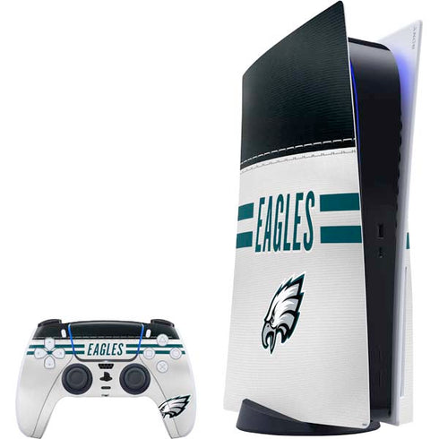 NFL Philadelphia Eagles White Striped PlayStation PS5 Skins