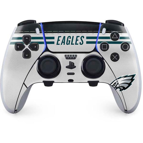 NFL Philadelphia Eagles White Striped PS5 DualSense Edge Pro Controller Skin