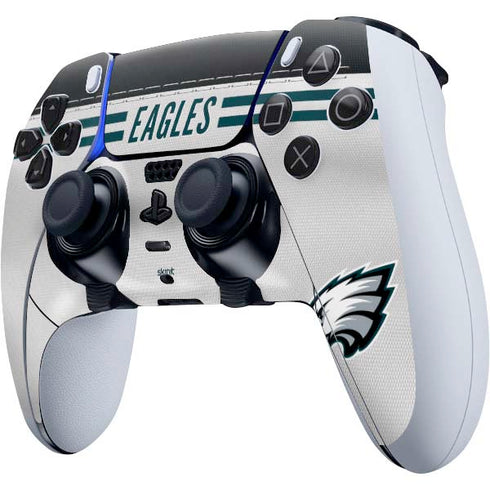 NFL Philadelphia Eagles White Striped PS5 DualSense Edge Pro Controller Skin