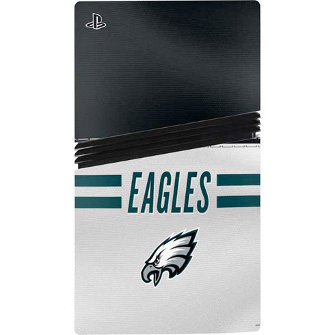 NFL Philadelphia Eagles White Striped PS5 Pro Bundle Skin