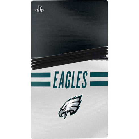 NFL Philadelphia Eagles White Striped PS5 Pro Console Skin