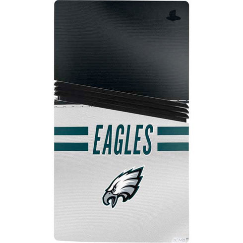 NFL Philadelphia Eagles White Striped PS5 Pro Console Skin
