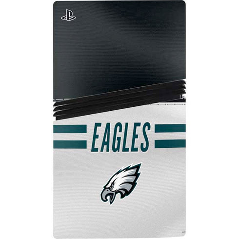 NFL Philadelphia Eagles White Striped PS5 Pro Disk Bundle Skin