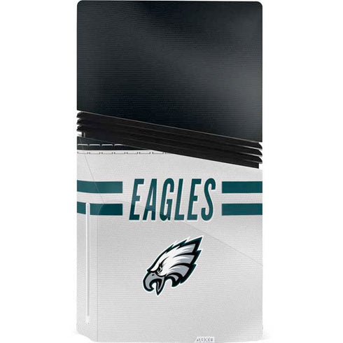 NFL Philadelphia Eagles White Striped PS5 Pro Disk Bundle Skin