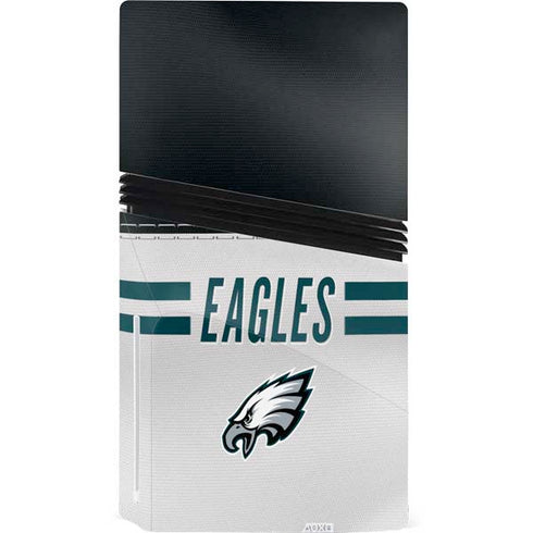 NFL Philadelphia Eagles White Striped PS5 Pro Disk Console Skin