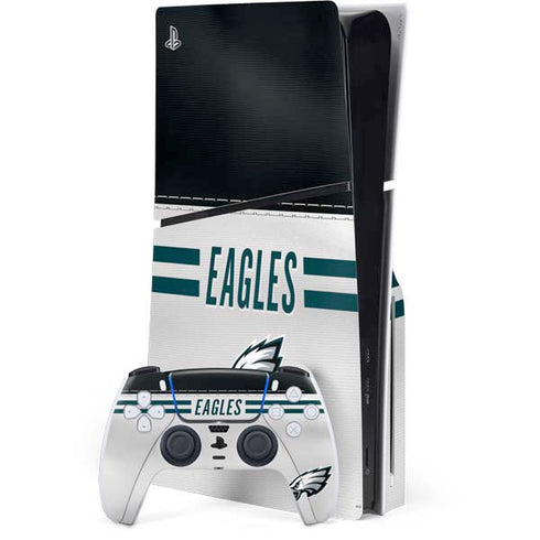 NFL Philadelphia Eagles White Striped PlayStation PS5 Skins