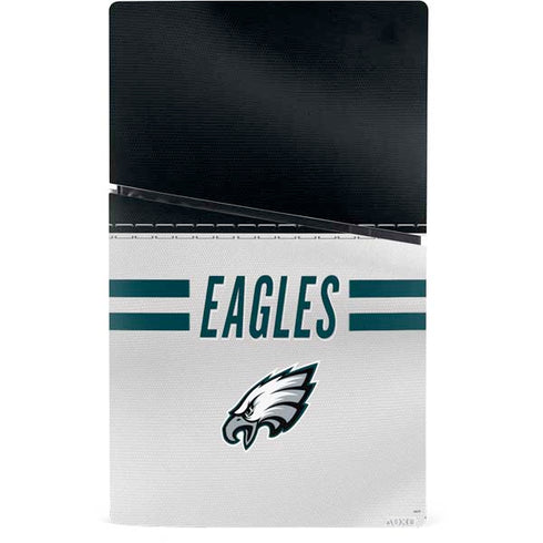 NFL Philadelphia Eagles White Striped PS5 Slim Digital Edition Console Skin