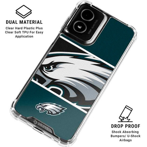 NFL Philadelphia Eagles Zone Block Moto G Power 5G (2024) Clear Case