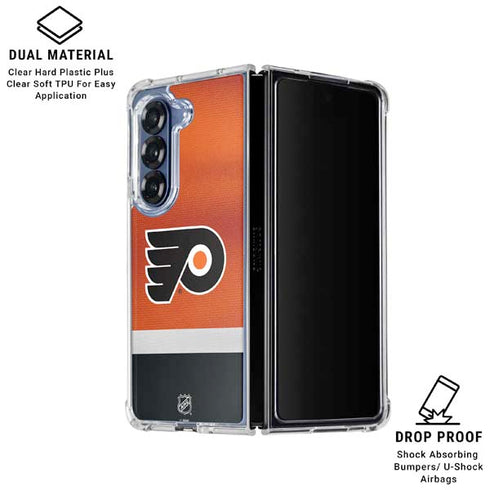 NHL Philadelphia Flyers Alternate Jersey Galaxy Z Fold7 Clear Case