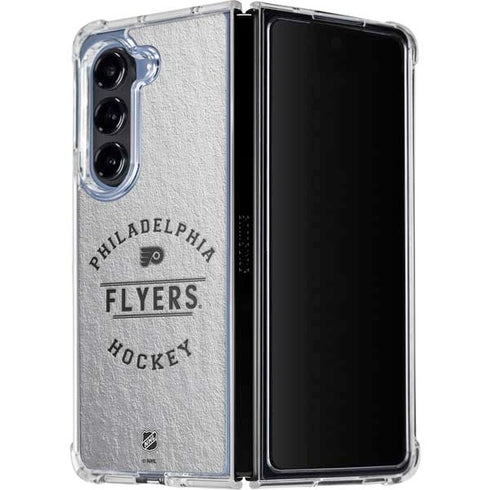 NHL Philadelphia Flyers Black Text Galaxy Z Fold5 5G Clear Case