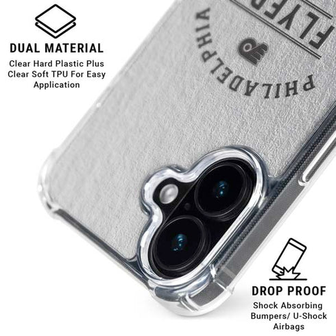 NHL Philadelphia Flyers Black Text iPhone 16 Plus Clear Case