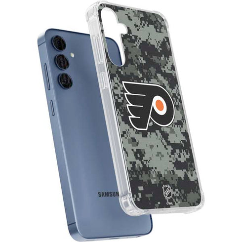 NHL Philadelphia Flyers Camo Galaxy A35 5G Clear Case