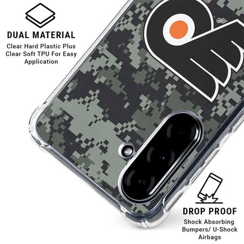 NHL Philadelphia Flyers Camo Galaxy A36 5G Clear Case