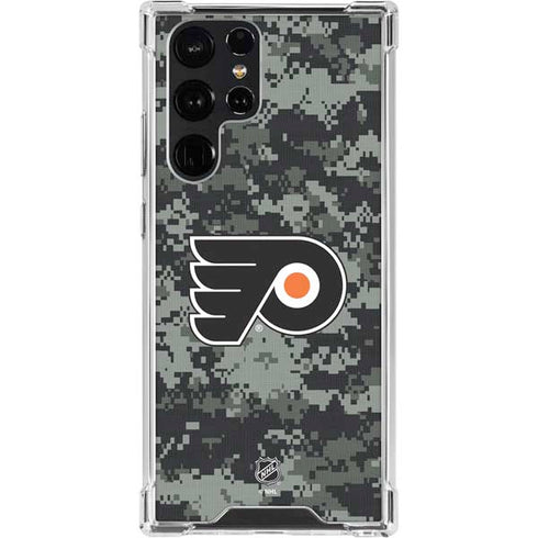NHL Philadelphia Flyers Camo Galaxy S23 Ultra Clear Case
