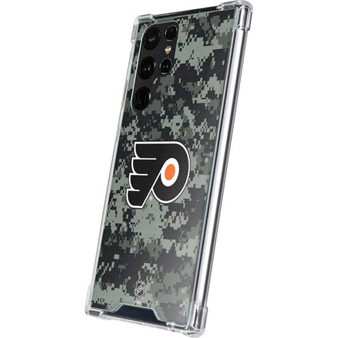 NHL Philadelphia Flyers Camo Galaxy S23 Ultra Clear Case