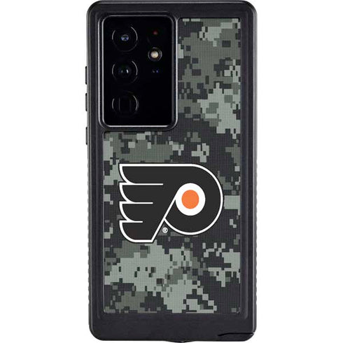 NHL Philadelphia Flyers Camo Galaxy S24 Ultra Waterproof Case
