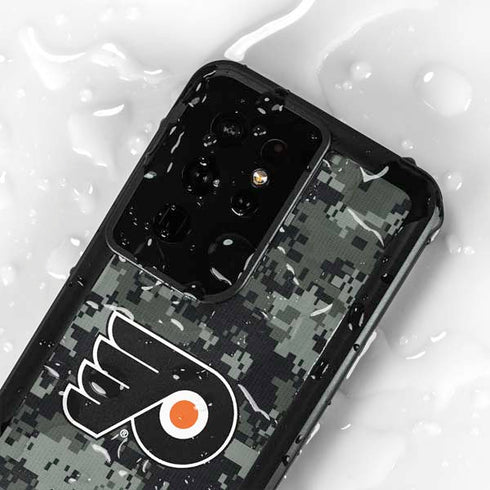 NHL Philadelphia Flyers Camo Galaxy S24 Ultra Waterproof Case