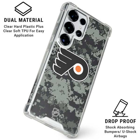 NHL Philadelphia Flyers Camo Galaxy S25 Ultra Clear Case