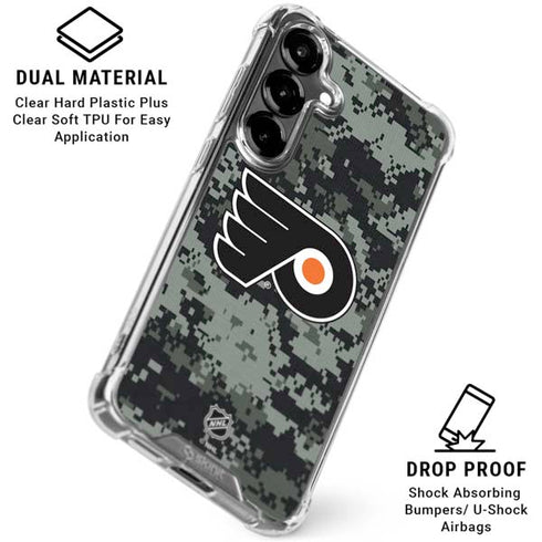 NHL Philadelphia Flyers Camo Galaxy S26 Clear Case