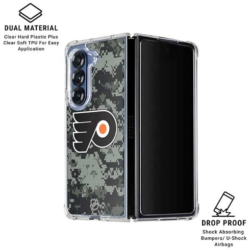 NHL Philadelphia Flyers Camo Galaxy Z Fold6 Clear Case