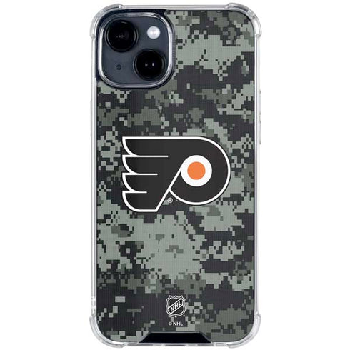 NHL Philadelphia Flyers Camo iPhone 15 Clear Case