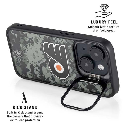 NHL Philadelphia Flyers Camo iPhone 15 Kickstand Case
