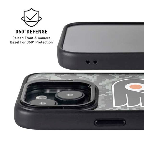 NHL Philadelphia Flyers Camo iPhone 15 Kickstand Case