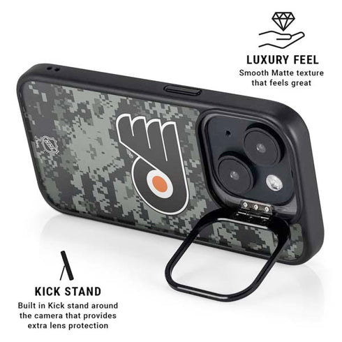NHL Philadelphia Flyers Camo iPhone 15 Plus Kickstand Case