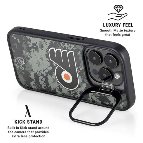 NHL Philadelphia Flyers Camo iPhone 15 Pro Kickstand Case