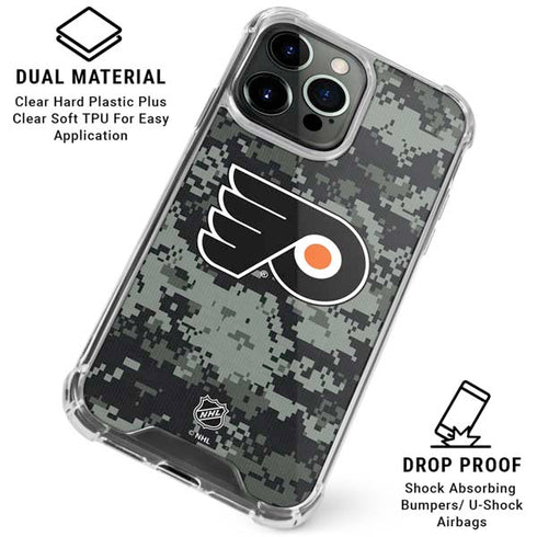 NHL Philadelphia Flyers Camo iPhone 16 Pro Max Clear Case