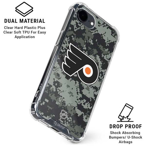 NHL Philadelphia Flyers Camo iPhone 16e Clear Case