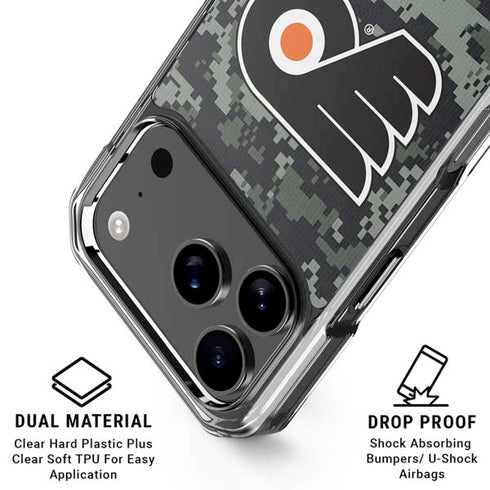 NHL Philadelphia Flyers Camo iPhone 18 Pro Clear Case