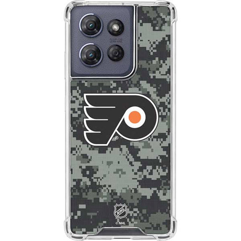 NHL Philadelphia Flyers Camo Moto G Play 5G (2025) Clear Case