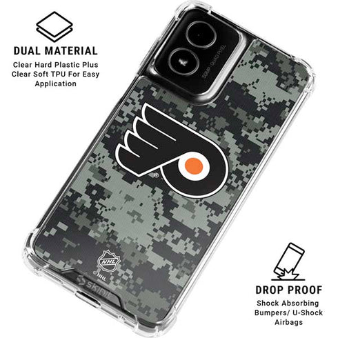 NHL Philadelphia Flyers Camo Moto G Power 5G (2024) Clear Case