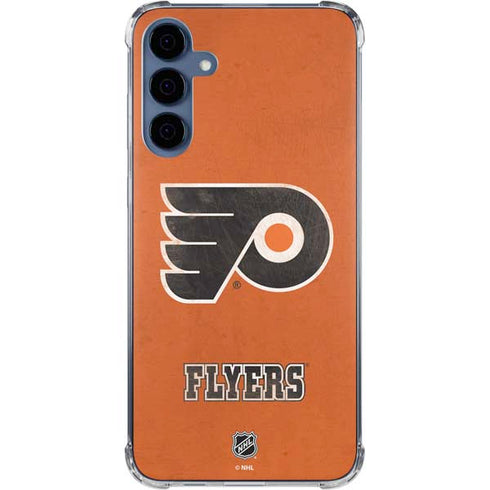 NHL Philadelphia Flyers Distressed Galaxy A55 5G Clear Case