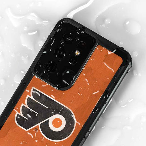 NHL Philadelphia Flyers Distressed Galaxy S24 Ultra Waterproof Case