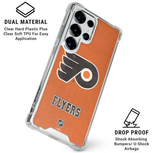 NHL Philadelphia Flyers Distressed Galaxy S26 Ultra Clear Case